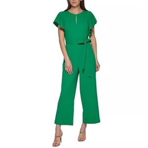 DKNY Flutter-Sleeve Jumpsuit in Kelly Green Size 8 US 8